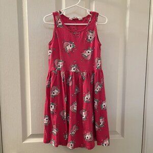 H&M Unicorn Tank Dress Pink Hearts Stars Girls Size 6-8 yrs